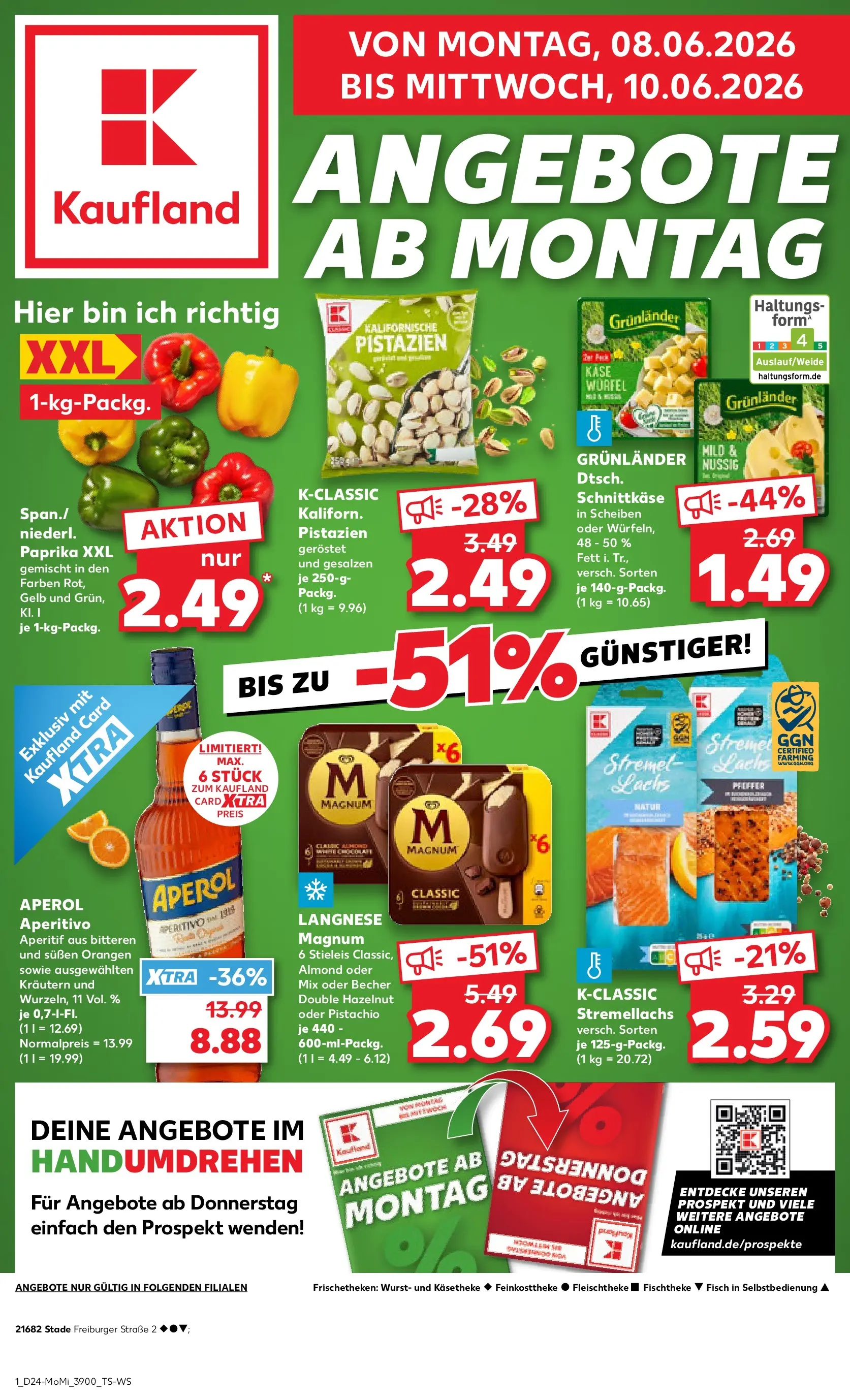 Prospekt Kaufland ab 08.06.2026 » Angebote Online zum Blättern | Seite: 1 | Produkte: Käse, Fisch, Grunlander, Wurst