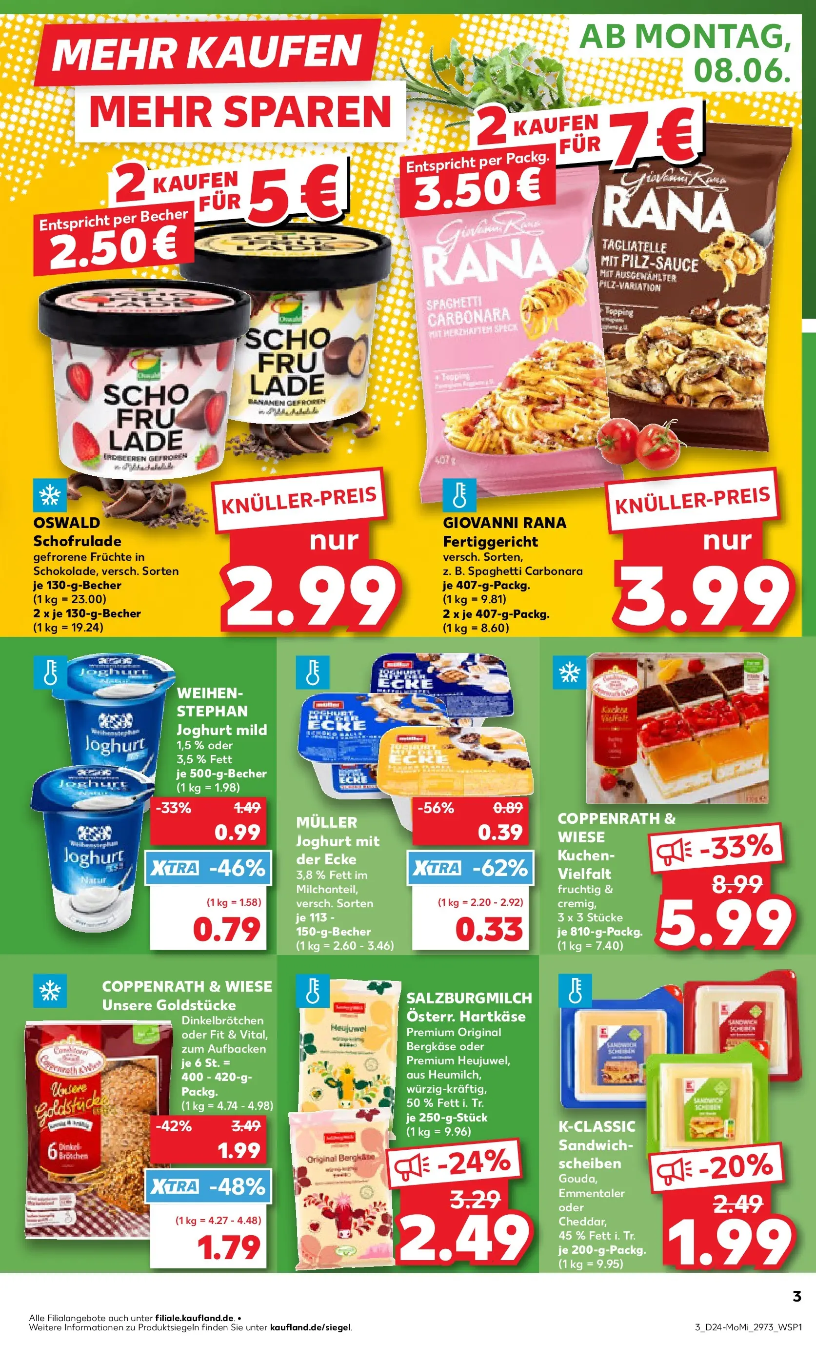 Prospekt Kaufland ab 08.06.2026 ยป Angebote und Werbung Online | Seite: 3 | Produkte: Joghurt, Kuchen, Erdbeeren Prospekt Kaufland ab 08.06.2026 ยป Angebote Online zum Blรคttern | Seite: 3 | Produkte: Joghurt, Kuchen, Erdbeeren