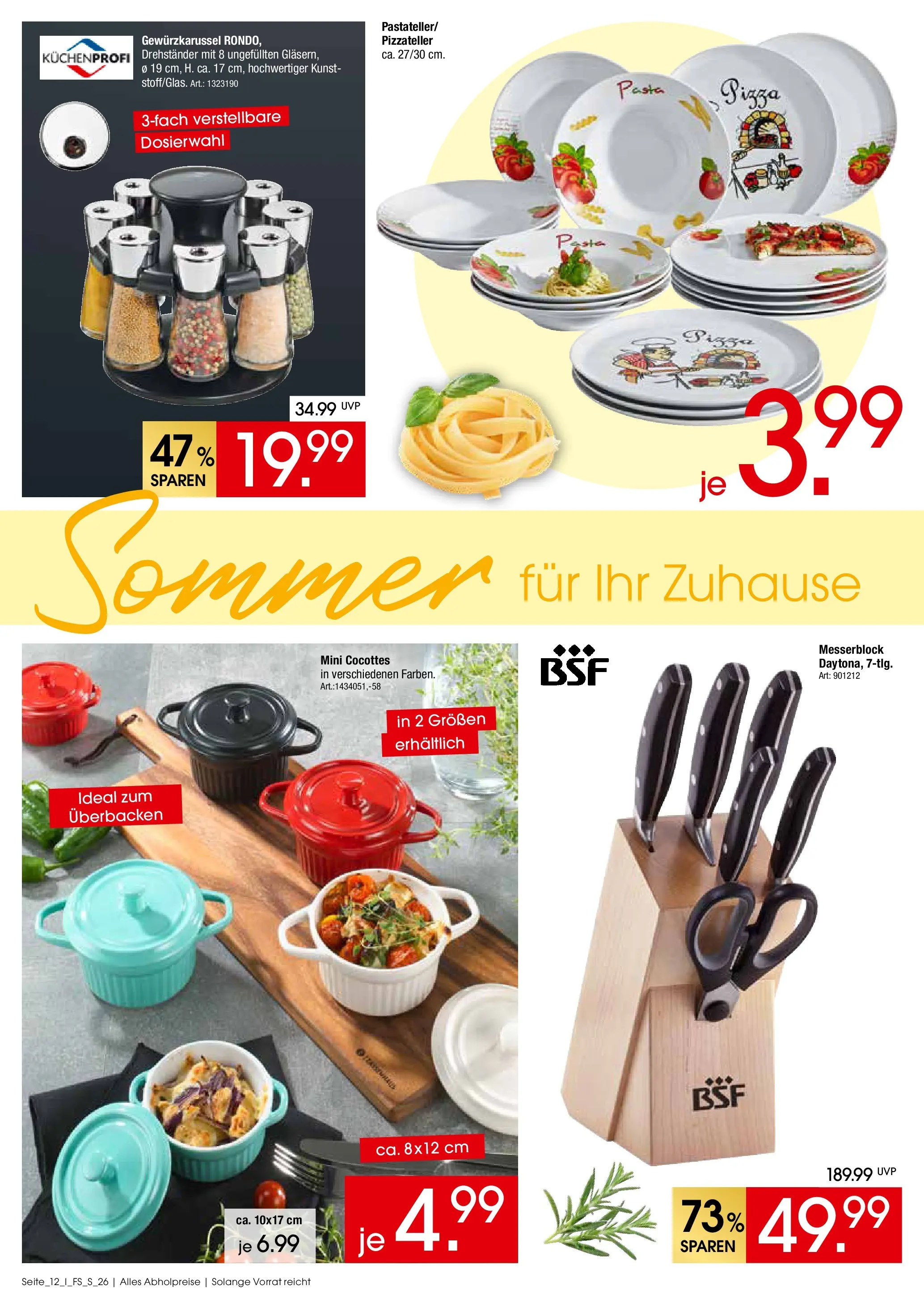 Zurbrüggen Sommer für Ihr Zuhause (ab 02.06.2026) zum Blättern | Seite: 12 | Produkte: Pasta, Pizza