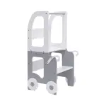 M&ouml;belix Hochstuhl Trolley aus Holz Grau/Wei&szlig;