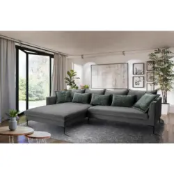 ECKSOFA Piazza Dunkelgrau S: 187x321cm