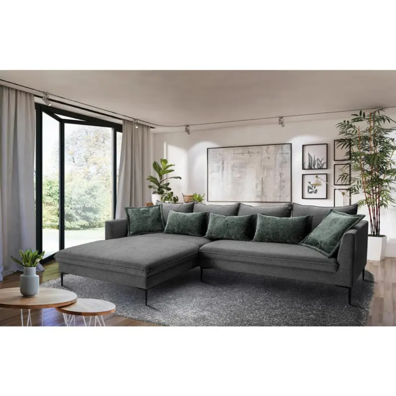 ECKSOFA Piazza Dunkelgrau S: 187x321cm