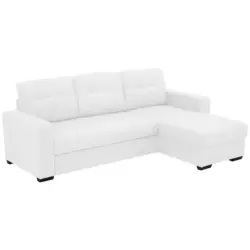 Eckschlafsofa Mediolan Wei&szlig; S: 240x160 cm