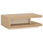 M&ouml;belix Couchtisch Lyon Hell Wei&szlig;/Eichefarben B: 105,6 cm