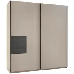 Schwebet&uuml;renschrank 180cm Osnabr&uuml;ck Saharagrau/Grafit