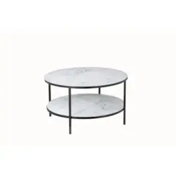 Couchtisch Schwarz/Wei&szlig; D: 80 cm