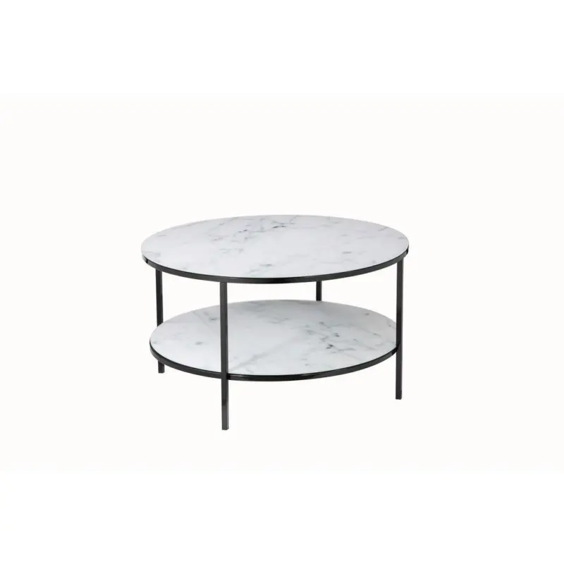 Couchtisch Schwarz/Wei&szlig; D: 80 cm
