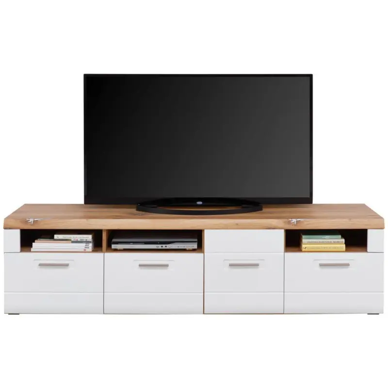 TV-Lowboard Auris B: 190 cm Eiche Dekor / Wei&szlig;