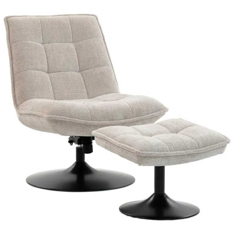 Relaxliege Kairo creme Sitzfl&auml;che drehbar, B: 71 cm