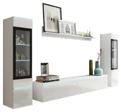Wohnwand Vera 4-tlg. ca. 240x130 cm Wei&szlig;