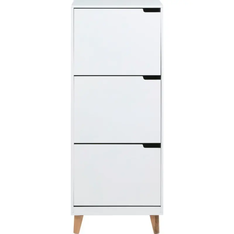 Schuhschrank mitra Wei&szlig; Dekor 3 Klappen B: 47 cm