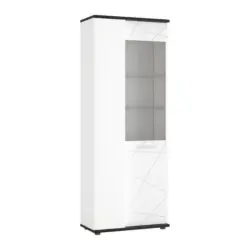 Vitrine Venezia Eiche dunkel/Wei&szlig; B: 76,1 cm