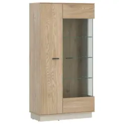 Vitrine, LAGOON, B: 75 cm Eichefarben/Kaschmir