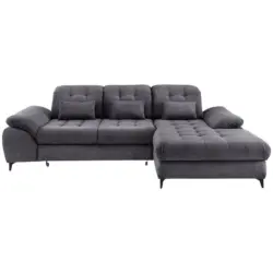 ECKSCHLAFSOFA Delphino, Grau S: 273x189 cm