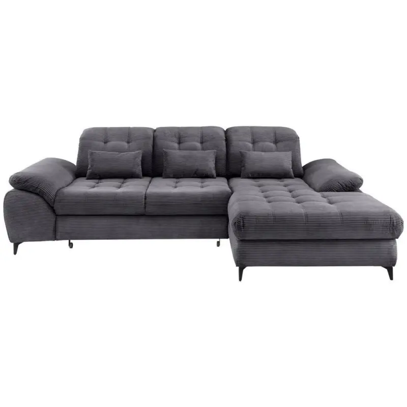 ECKSCHLAFSOFA Delphino, Grau S: 273x189 cm