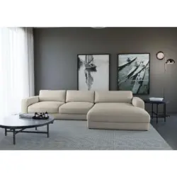 ECKSOFA Bourbon, Grau S: 303x176 cm