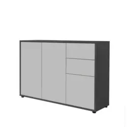 Kommode Mailand Anthrazit/Wei&szlig; B: 105,5cm
