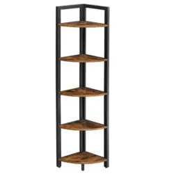 Eckregal Iron B: 30 cm, Braun/Schwarz