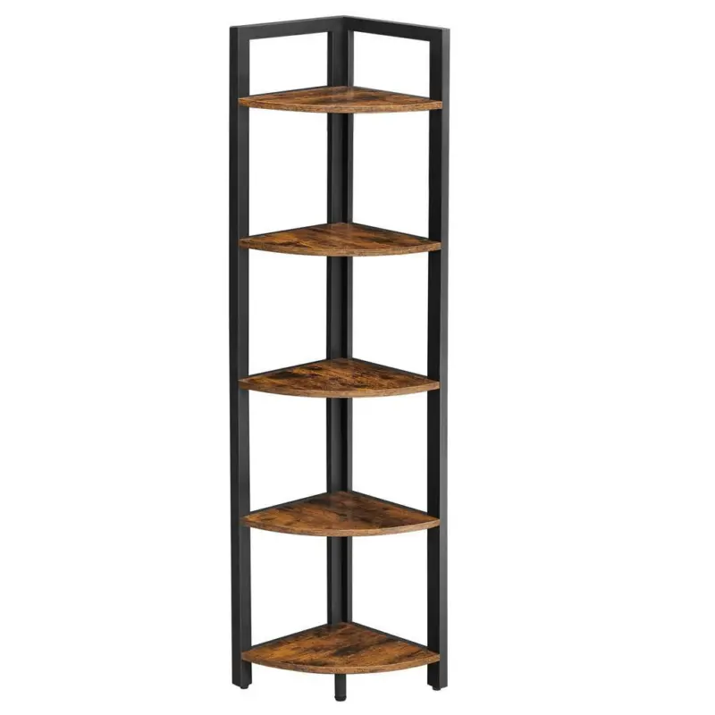 Eckregal Iron B: 30 cm, Braun/Schwarz