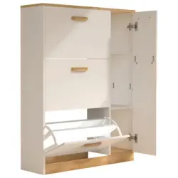 SCHUHSCHRANK Halom Wei&szlig;/Honigeiche, B:80 cm