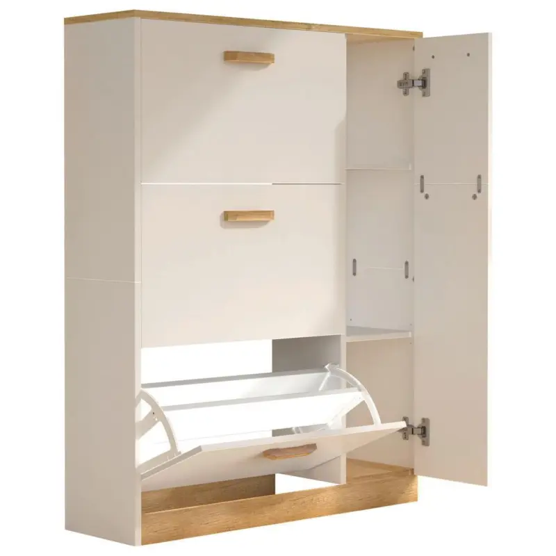 SCHUHSCHRANK Halom Wei&szlig;/Honigeiche, B:80 cm