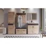 M&ouml;belix Garderobe Grano Eichefarben/Grau B: 244cm