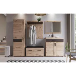 Garderobe Grano Eichefarben/Grau B: 244cm