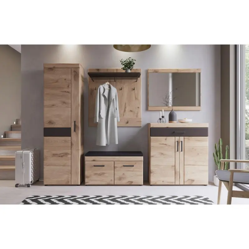 Garderobe Grano Eichefarben/Grau B: 244cm