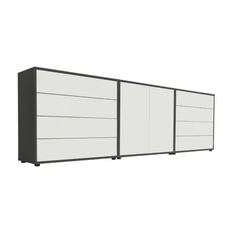 SIDEBOARD Mailand4B:237cmWei&szlig;/Anthrazit