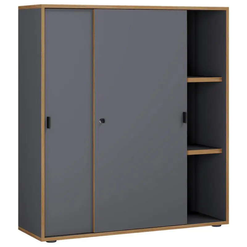 Aktenschrank Salia Anthrazit, Honigeiche B:100 cm