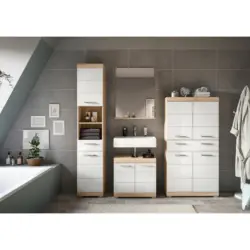 Badezimmer Lambada Eiche Dekor/Wei&szlig; B: 171 cm