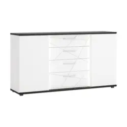 Kommode Venezia Eiche dunkel/Wei&szlig; B: 161,4 cm