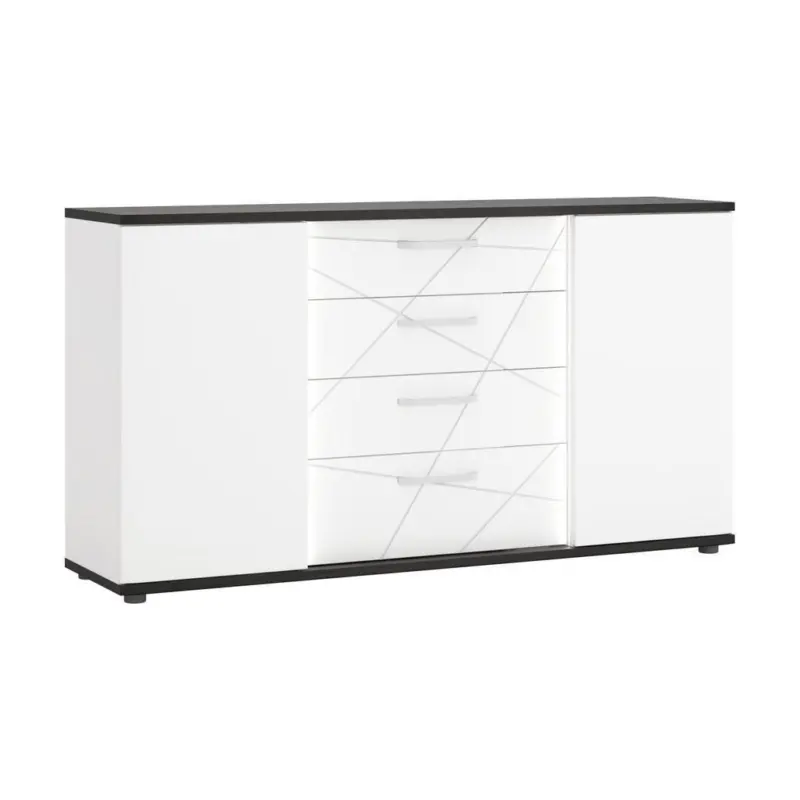 Kommode Venezia Eiche dunkel/Wei&szlig; B: 161,4 cm