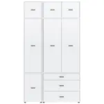 M&ouml;belix Dreht&uuml;renschrank m. Schubladen 135 cm Kivo, Wei&szlig;