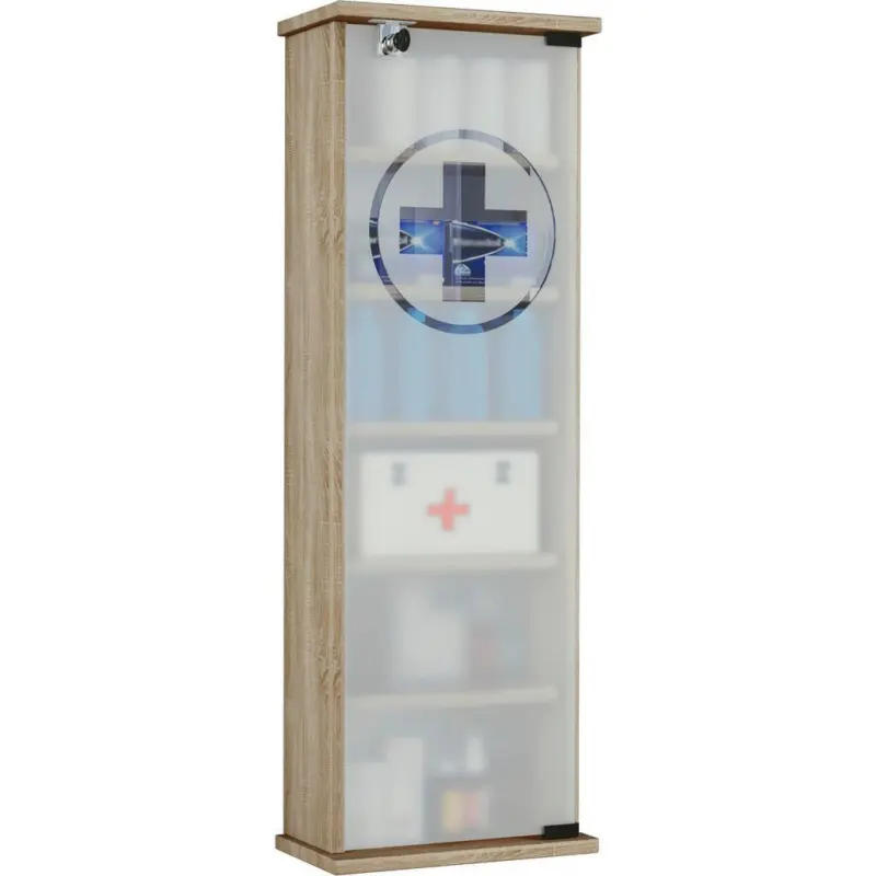 Medizinschrank Omal XXL Eiche Dekor 31x92 cm versperrbar