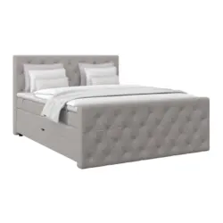 Boxspringbett ELIO Silberfarben 180x200 cm H2