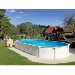 M&ouml;belix Stahlwandpool oval Kwad mit Leiter und Pumpe L: 730 cm
