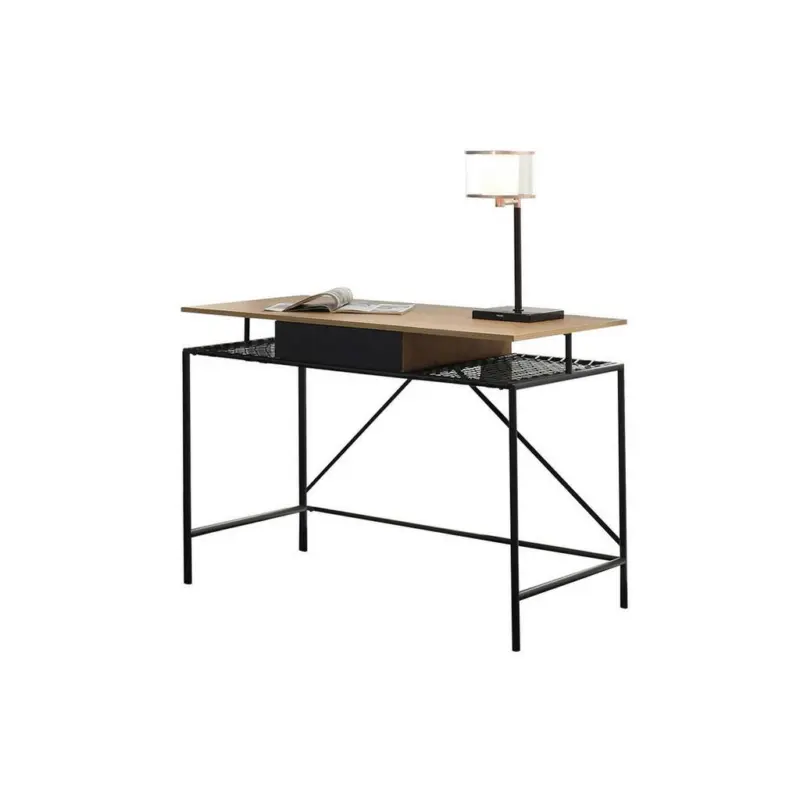 SCHREIBTISCH Schwarz/Naturfarben L: 110cm