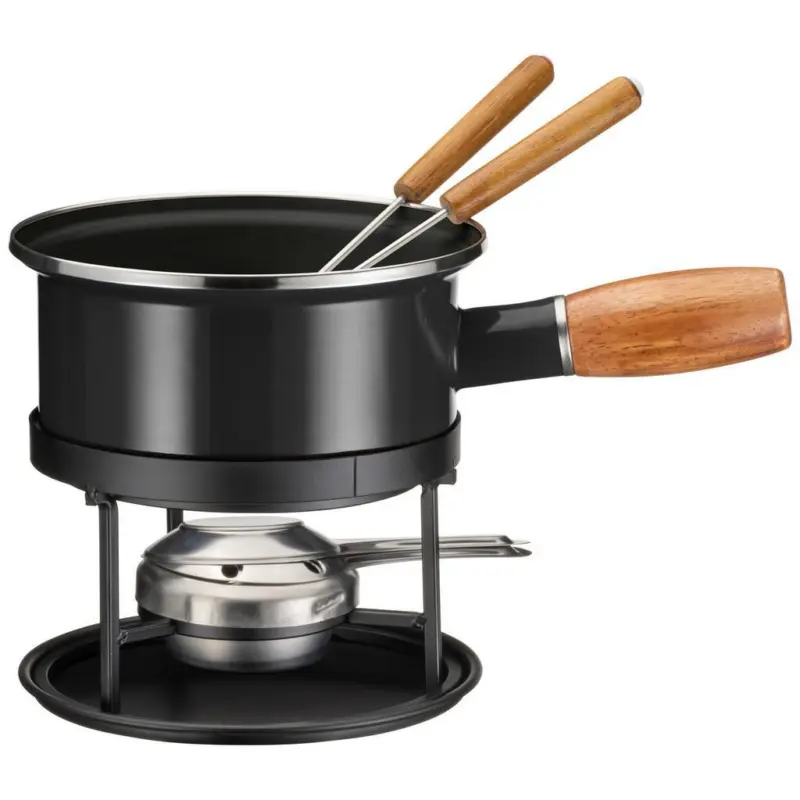 FONDUESET Schwarz, 5-teilig