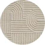 M&ouml;belix Hochflorteppich rund Beige Art D: 160 cm