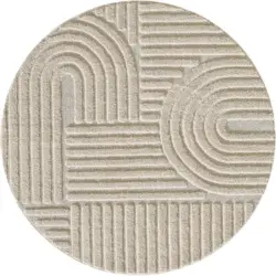Hochflorteppich rund Beige Art D: 160 cm