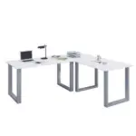 M&ouml;belix Eckschreibtisch Lona BxH: 50x76 cm Silber/Wei&szlig;