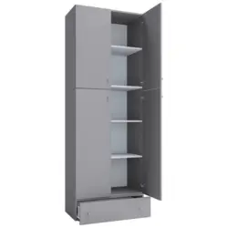 Schuhschrank Lona XXL Grau 4-T&uuml;rig, 1 Lade B: 70 cm