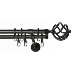 Vorhangstange Schwarz, 210 cm