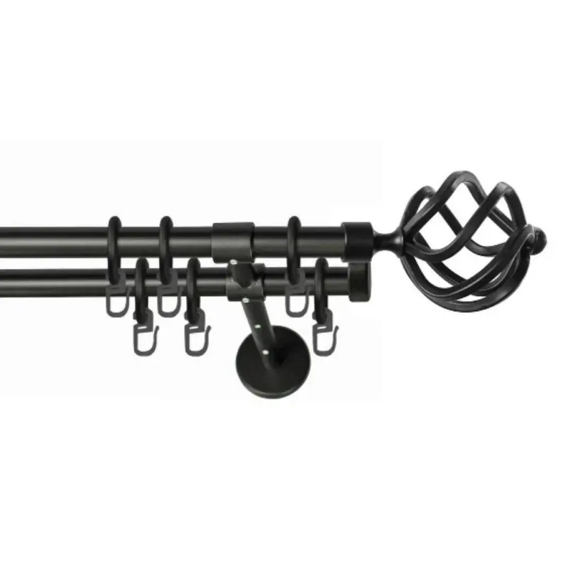 Vorhangstange Schwarz, 210 cm
