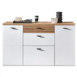 Schuhschrank Fresno Wei&szlig;/Eiche Artisan, B: 150 cm