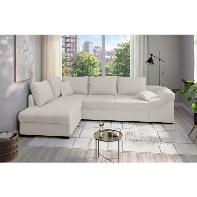 ECKSCHLAFSOFA Alvito Wei&szlig; S: 202x298 cm