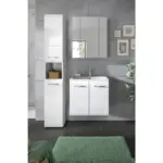 M&ouml;belix BADEZIMMER Ice Wei&szlig;/Wei&szlig; HG 3--Teilig