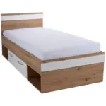 M&ouml;belix Stauraumbett 90x200 cm Box, Artisan Eiche Dekor/Wei&szlig;