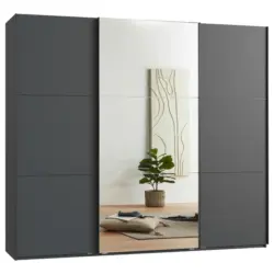 Schwebet&uuml;renschrank Indian A Grafit Dekor/Spiegel, B:250cm